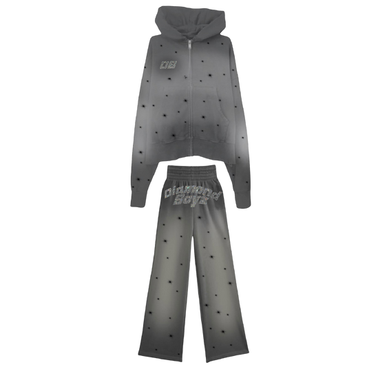 Diamond Boyz Rhinestone Sweatsuit zip up with Rhinestone Pants